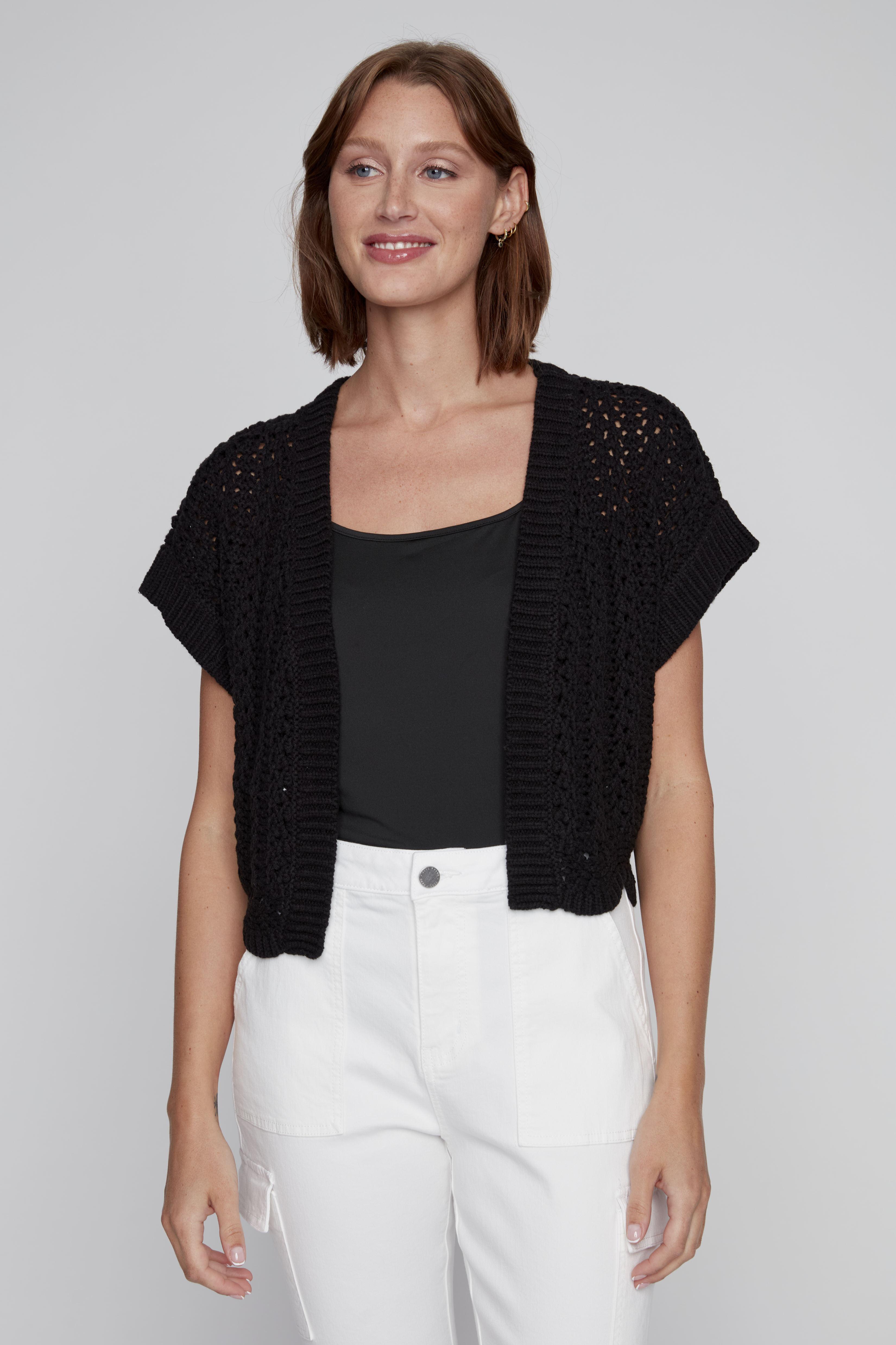 Cardigan ouvert manche courte 