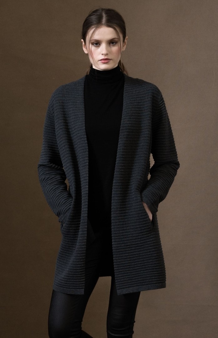 Cardigan coupe décontractée / mailles côtelées