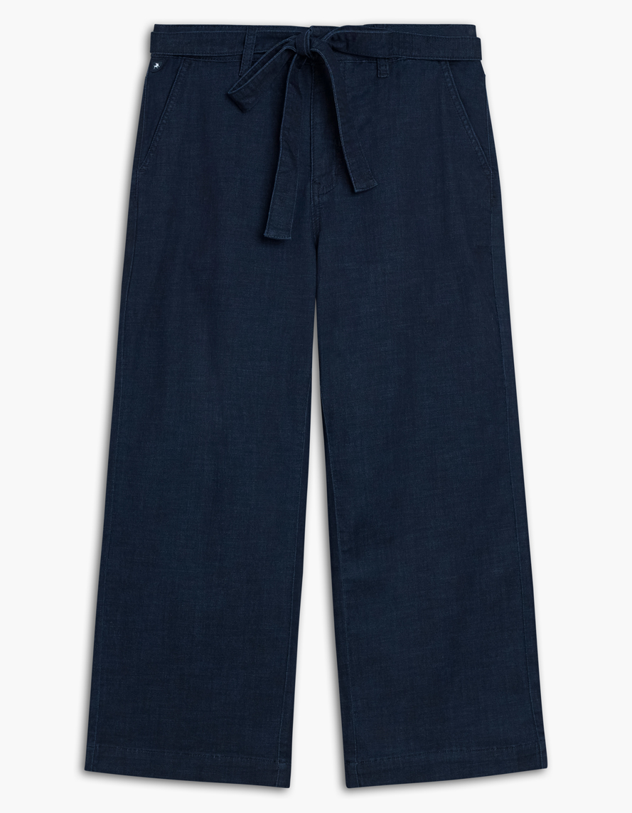 Jeans pull on avec ruban a la taille 