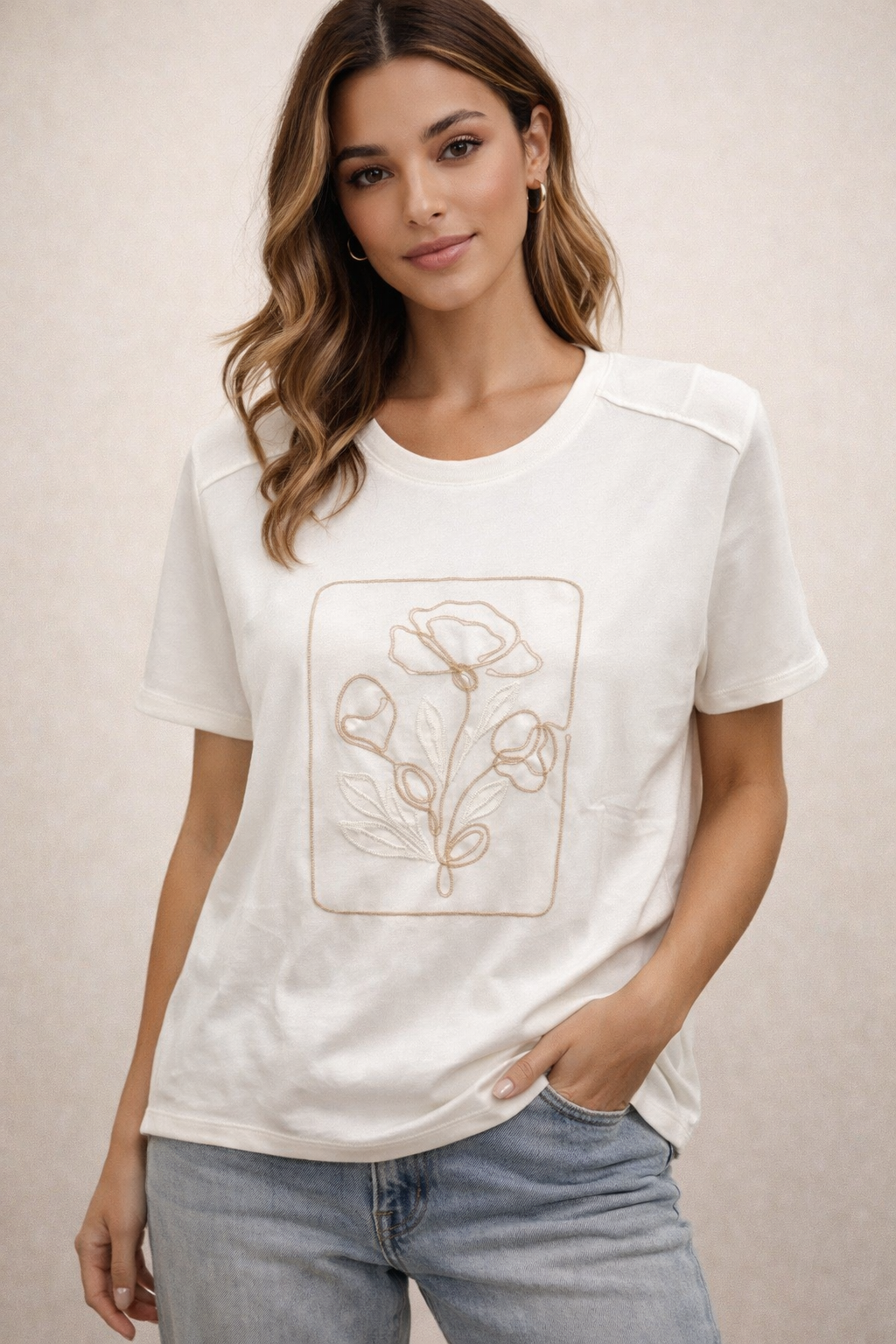 T-shirt FLOWER/ Tricotto T-shirt FLOWER/ Tricotto