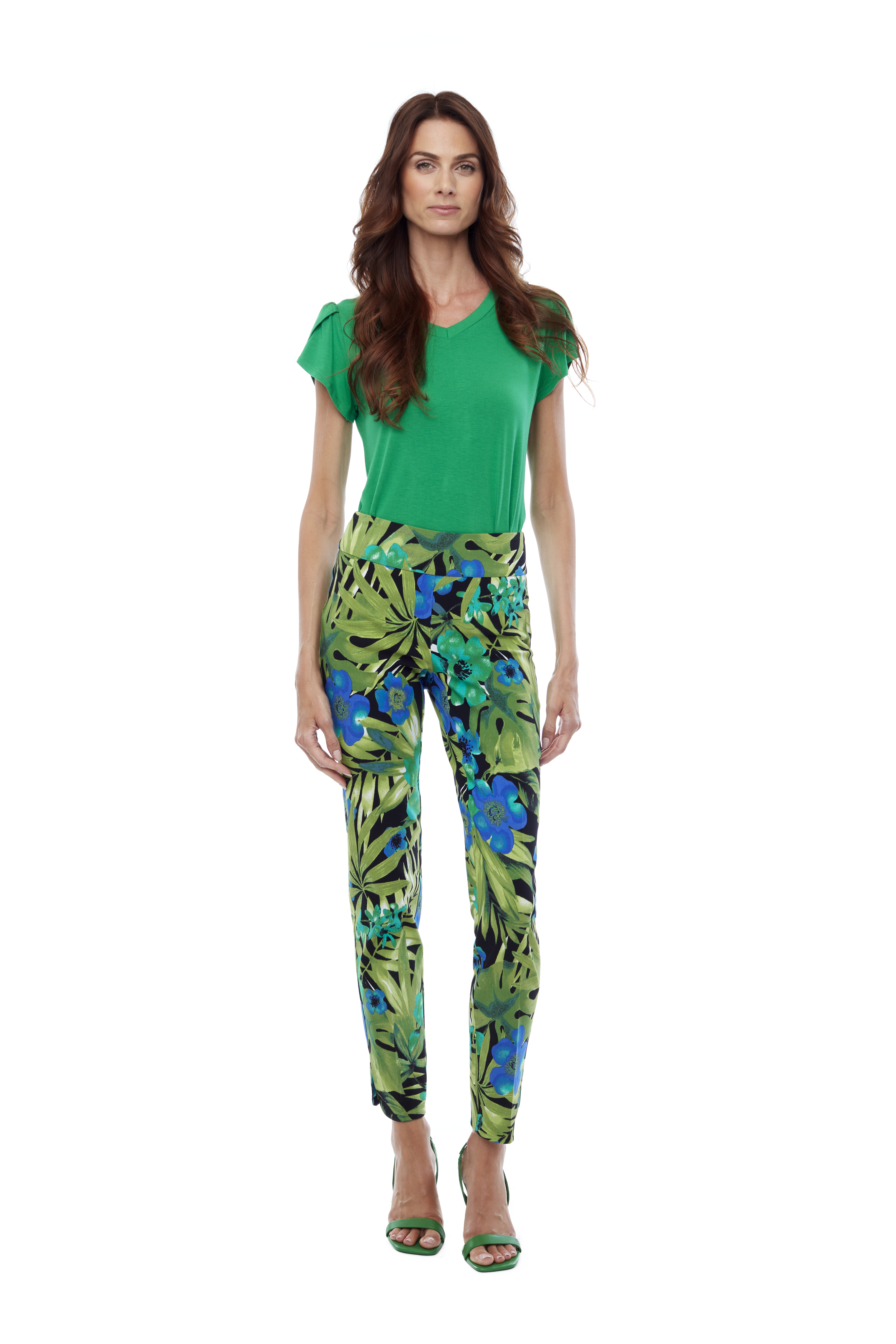 Pantalon à motifs tropicaux