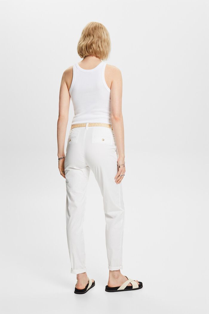 Pantalon coupe droite ceinture de raphia 