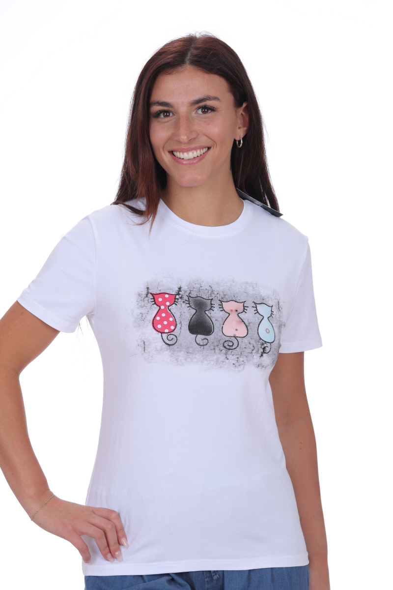 T-shirt chats couleurs 