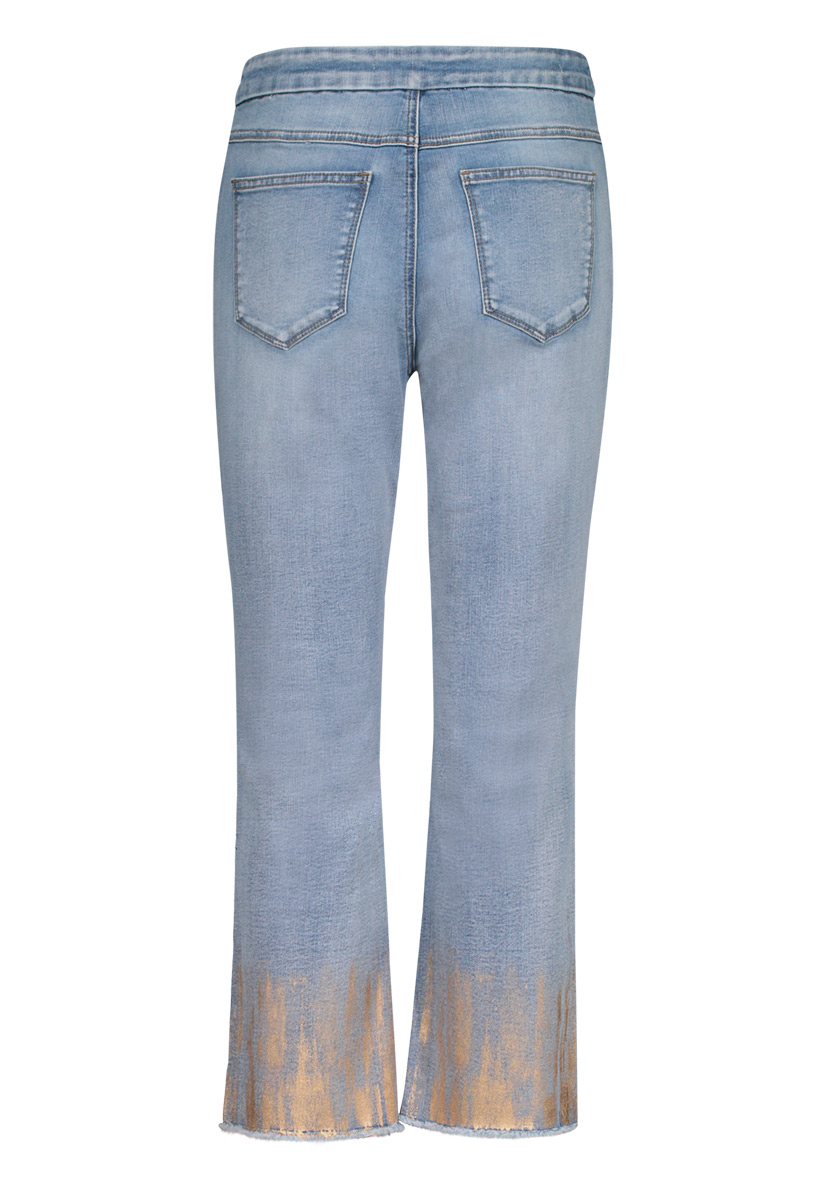 Jean pull on / taille élastique / coupe évasée