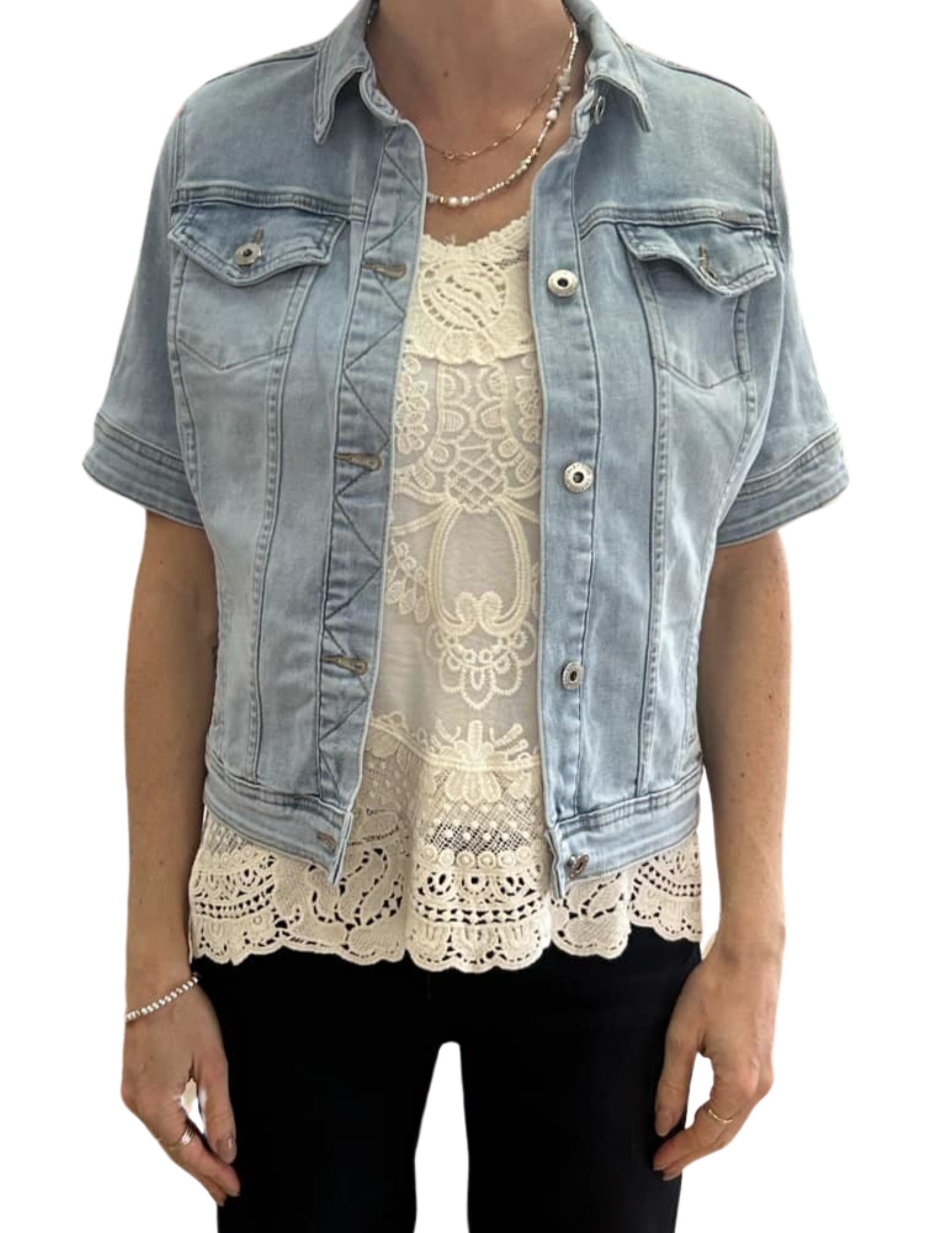 Jacket de jeans manche courte 