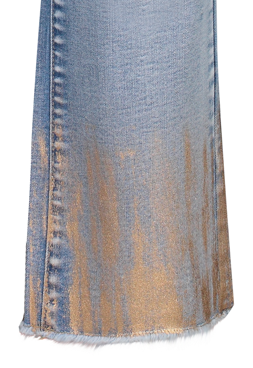 Jean pull on / taille élastique / coupe évasée