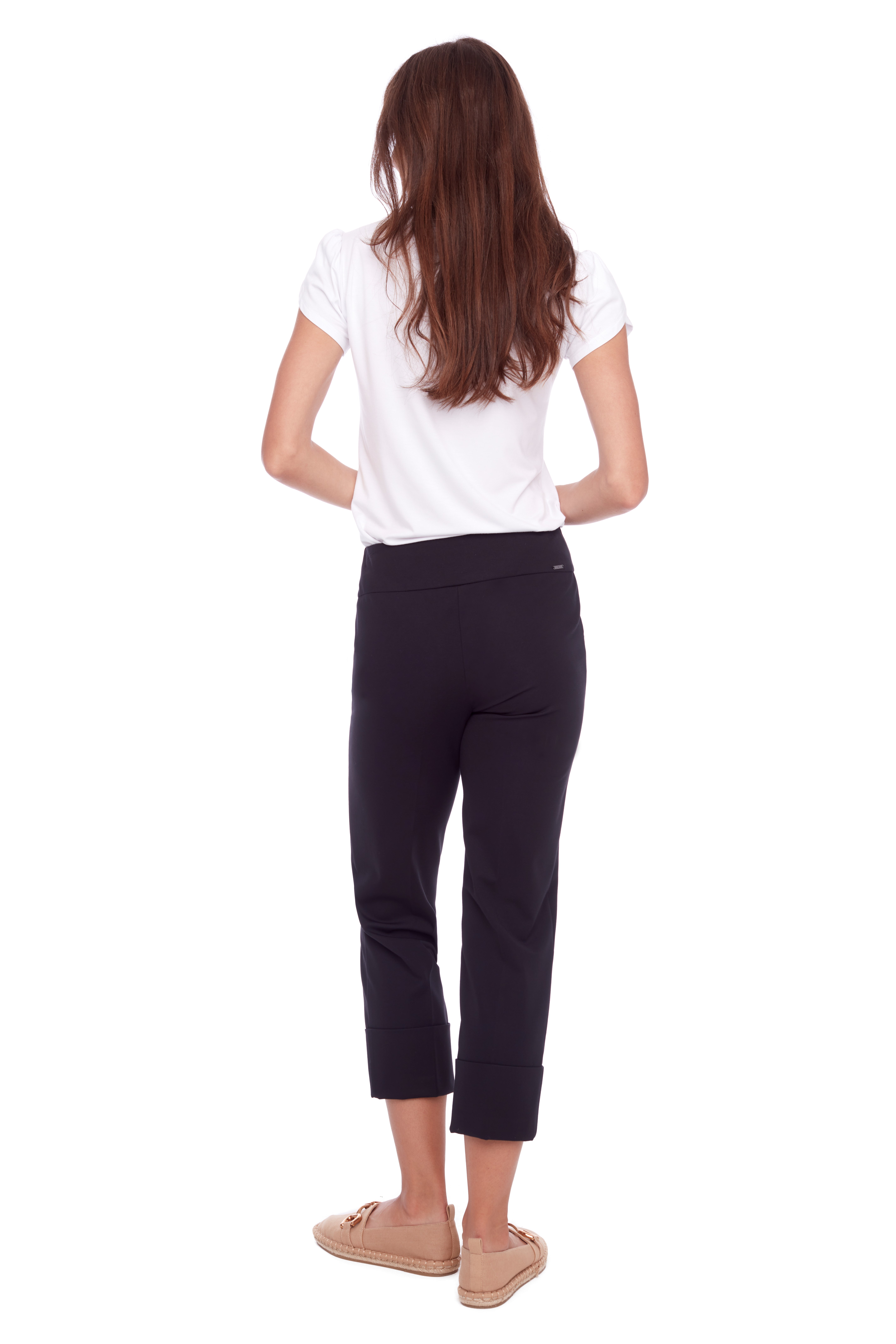 Pantalon gainant, pull on, ceinture élastique avec coffre