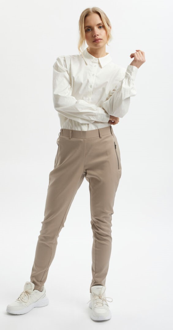 Pantalon pull-on / poche fermeture éclair / taille élastique 