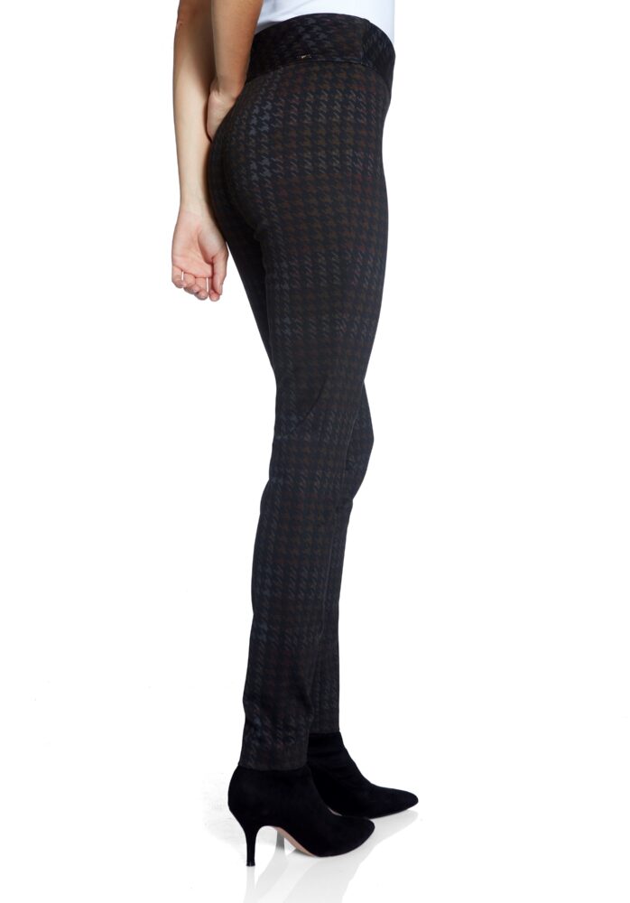 Pantalon ajusté amincissant pied-de-poule