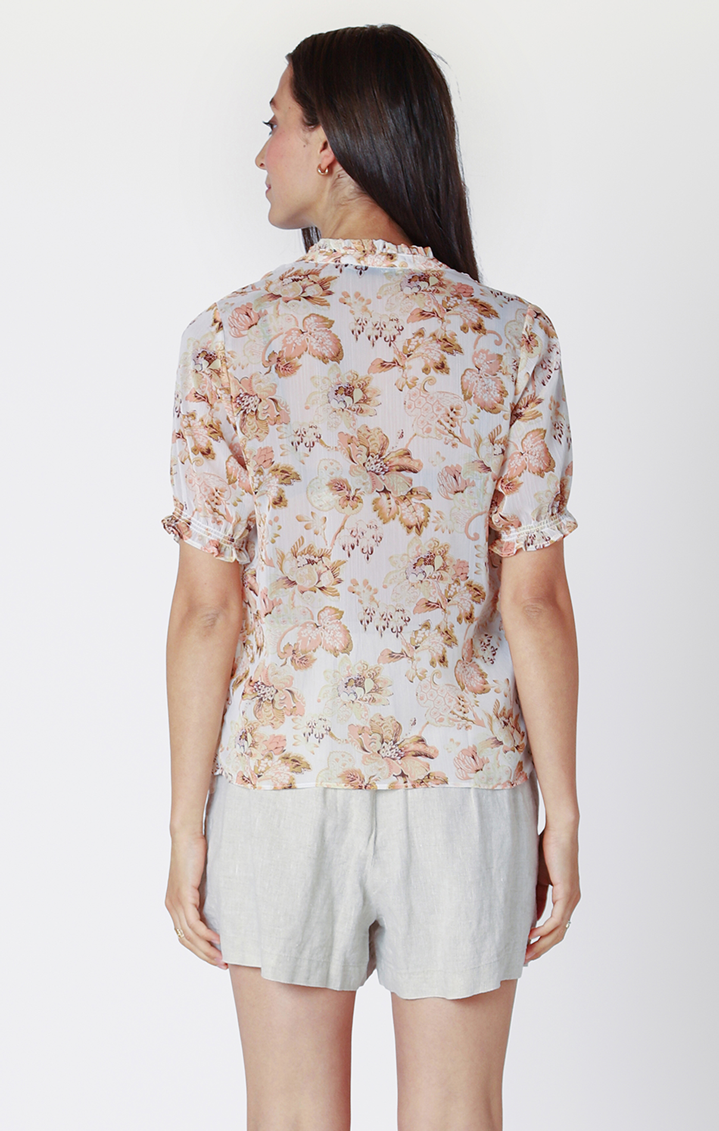 Blouse fleurie manche courte