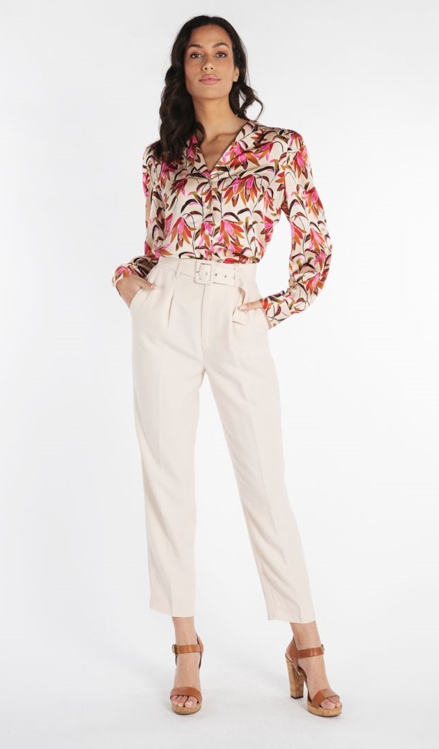Pantalon taille haute / ceinture 